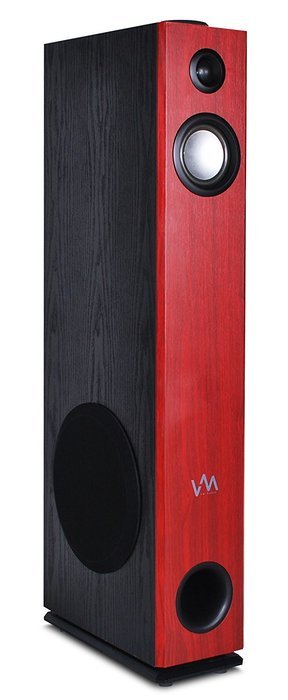 VM Audio EXAT10 Cherry/Black Floorstanding Powered Bluetooth Tower Speakers Pair N8