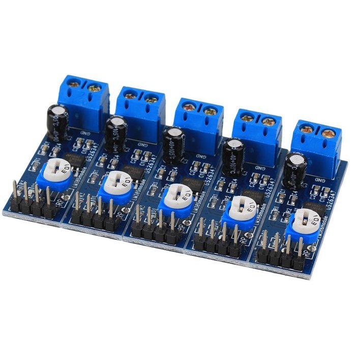 CNBTR 5 Pieces Adjustable LM386 200 Times 4-12V Input 10K Resistance Audio Amplifier Module