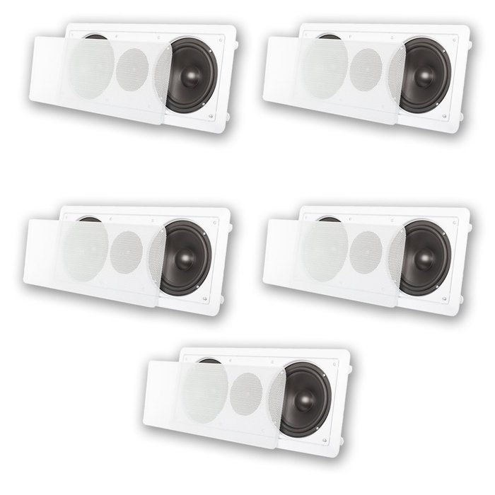 Acoustic Audio CC6 In-Wall 6.5" Left Center Right 5 Speaker System 1500W CC6-5S
