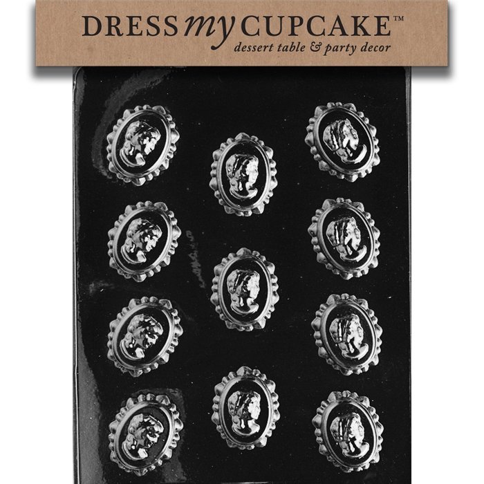 Dress My Cupcake Chocolate Candy Mold, Cameo in Lace