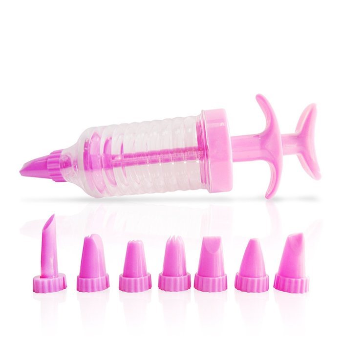 FourthDec Mini Cake Decorating Kit/ 9 Set Icing Tips for Kids Only - Pink N3