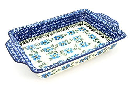Polish Pottery Baker - Rectangular Brownie Pan - Morning Glory