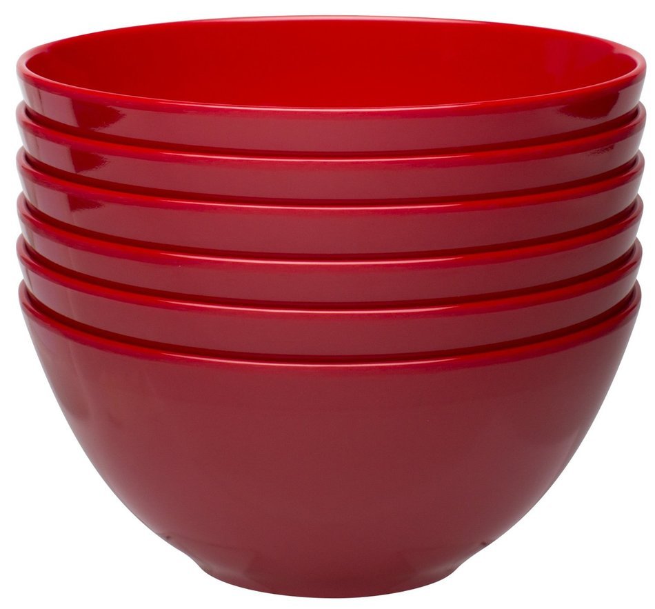 Zak Designs Melamine Ella 6-pc. Bowl Set, Red N3