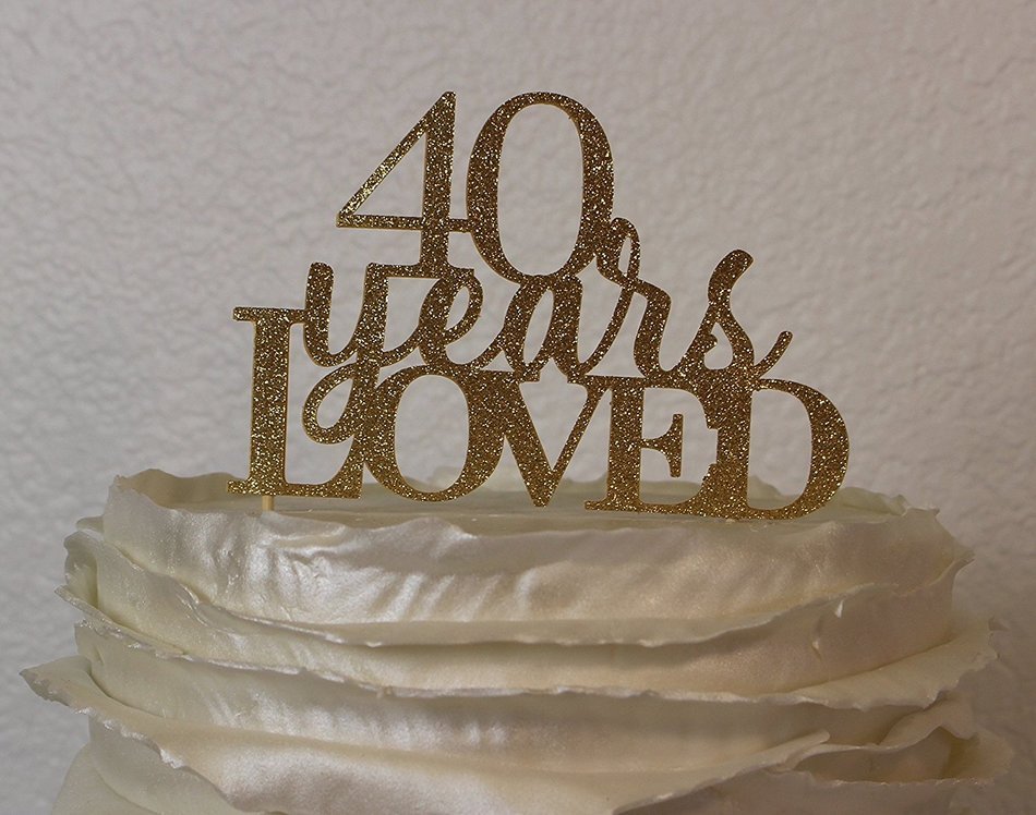 All About Details Gold 40-Years-Loved Cake Topper N3