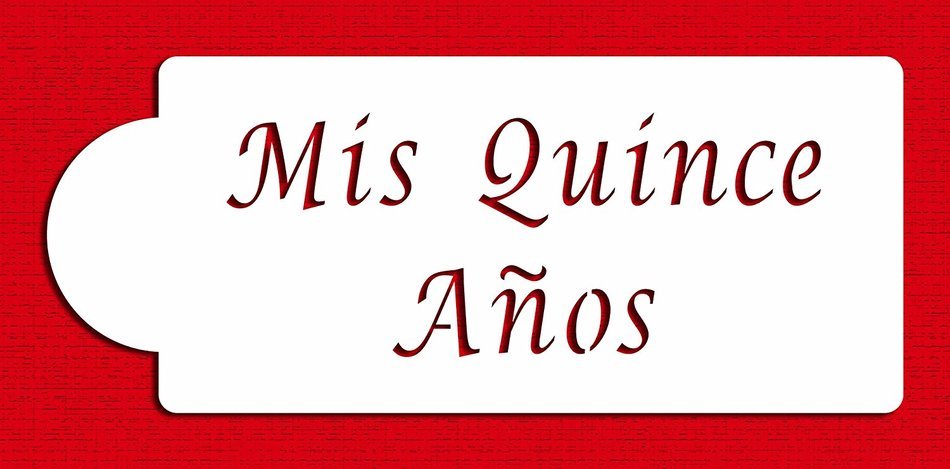 Designer Stencils C078 Mis Quince Anos Stencil Cake Top, Beige/semi-transparent