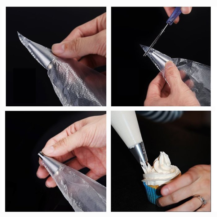 ilauke 200PCS Decorating Icing Bags - Large Capacity For Fine Decoration of Homemade DIY Cakes and Cookies N8