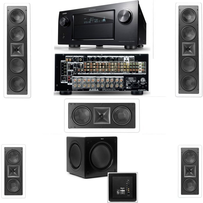 Klipsch KL-6504-THX(2 Speaker) In-Wall 5.1-SW-310 Denon IN-Command AVR-4520CI- White