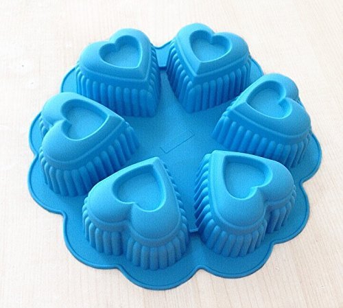 6 Hole Heart Shape Cake Pudding Jelly Chocolate Mold Handmade DIY Soap Candle Ice Mould