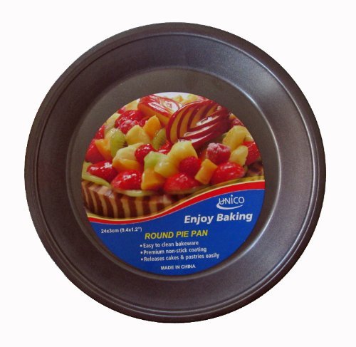 Unico 2 Pack Round 9.4" x 1.6" Premium Non-Stick Pie Pan Heavy-Gauge Aluminized Steel