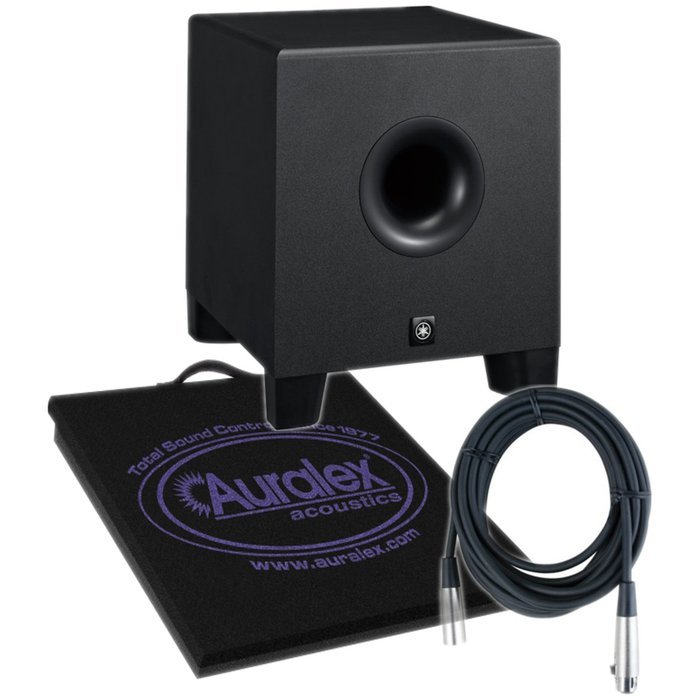 Yamaha HS8S 8" Powered Subwoofer w/ Isolation Platform and 2 XLR Cables N2