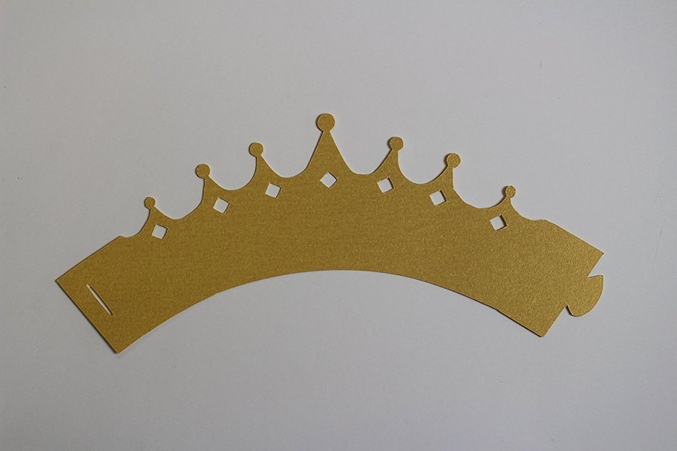 All About Details Shimmer Gold Crown Cupcake Wrappers, Set of 12 N2
