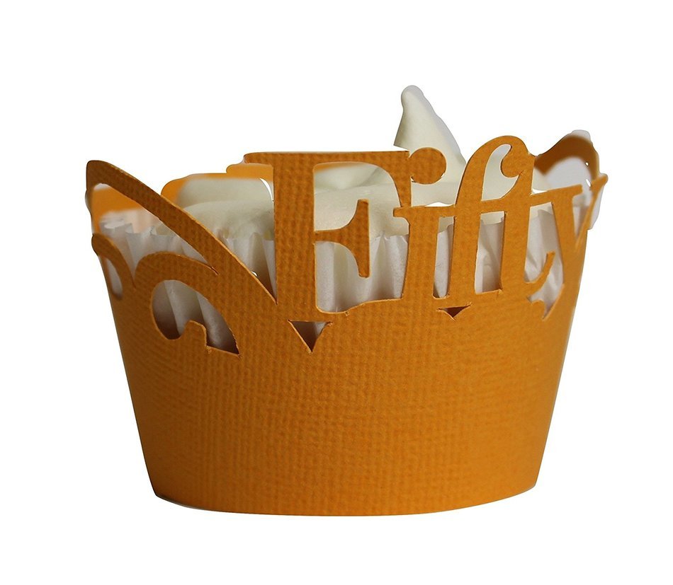 All About Details Orange Fifty Cupcake Wrappers, Set of 12