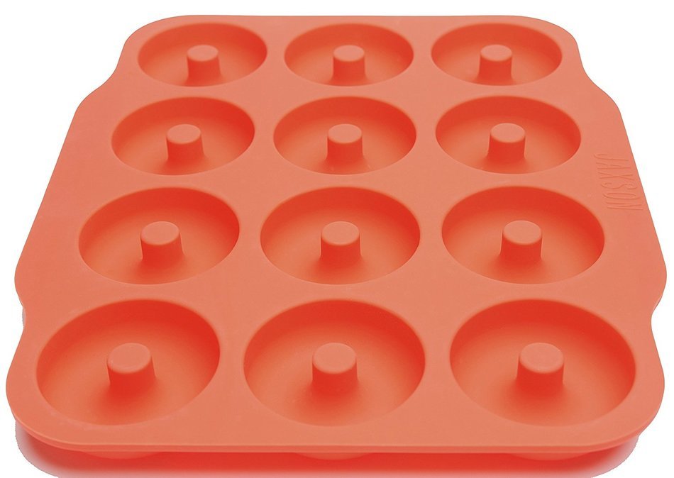 Large Full Size Donut Pan, Silicone Bagel Mold, 12 Non Stick Professional Grade Doughnut Cavity Baking Made Easy... N3