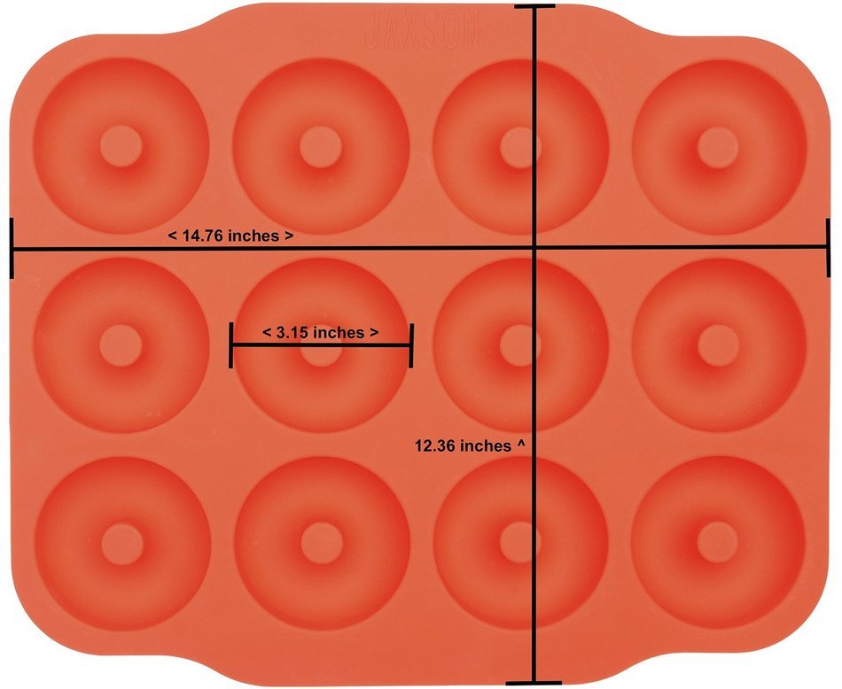 Large Full Size Donut Pan, Silicone Bagel Mold, 12 Non Stick Professional Grade Doughnut Cavity Baking Made Easy... N4