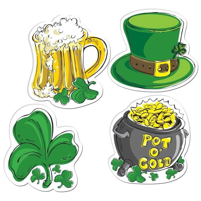 Beistle 33660 24-Pack Decorative St. Patrick's Day Cutouts, 16-Inch