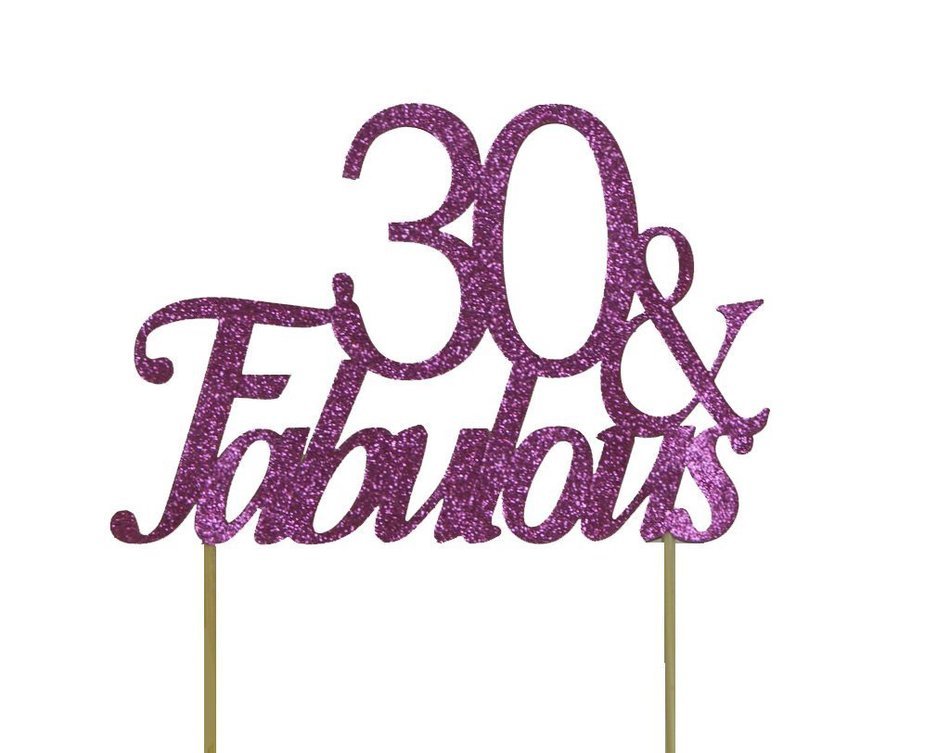 All About Details Pink 30-&-fabulous Cake Topper