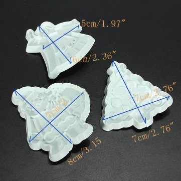 Man Friday 3PCS Christmas Day Plastic Cake Mold N2