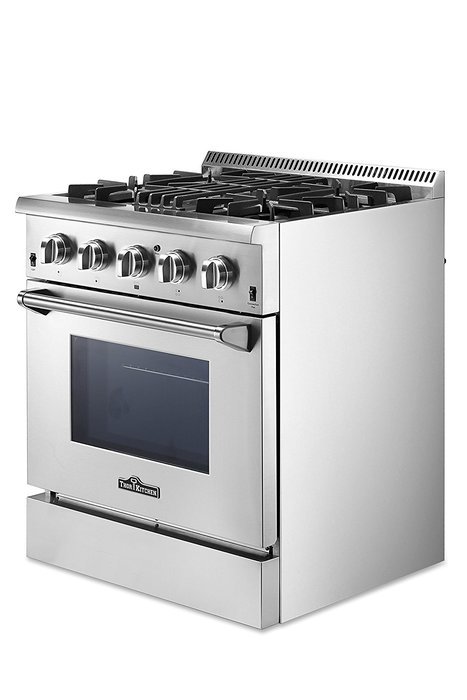 Thorkitchen HRD3088U 30" Freestanding Professional Style Dual Fuel Range with 4.2 cu. ft. Oven, 4 Burners, Convection... N4