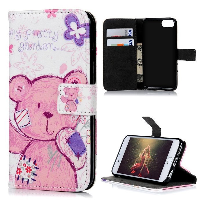 iPhone 7 Case (4.7 inch) - Wallet Folio Flip Premuim PU Leather Case Colorful Print Design with Stand Magnetic... N129