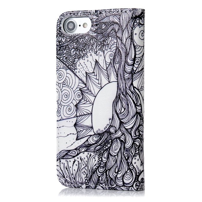 iPhone 7 Case (4.7 inch) - Wallet Folio Flip Premuim PU Leather Case Colorful Print Design with Stand Magnetic... N134