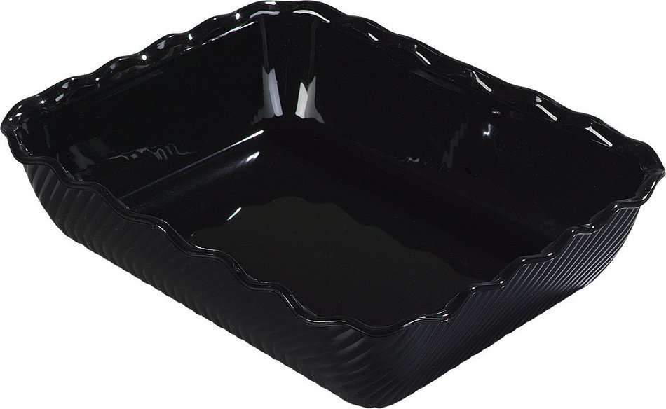 Carlisle 696603 Tulip Deli SAN Crock, 10 lb. Capacity, 13.06 x 10.37 x 3.25", Black (Case of 6) N7