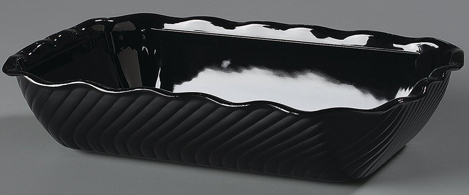 Carlisle 696603 Tulip Deli SAN Crock, 10 lb. Capacity, 13.06 x 10.37 x 3.25", Black (Case of 6) N8