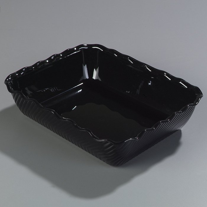 Carlisle 696603 Tulip Deli SAN Crock, 10 lb. Capacity, 13.06 x 10.37 x 3.25", Black (Case of 6) N9