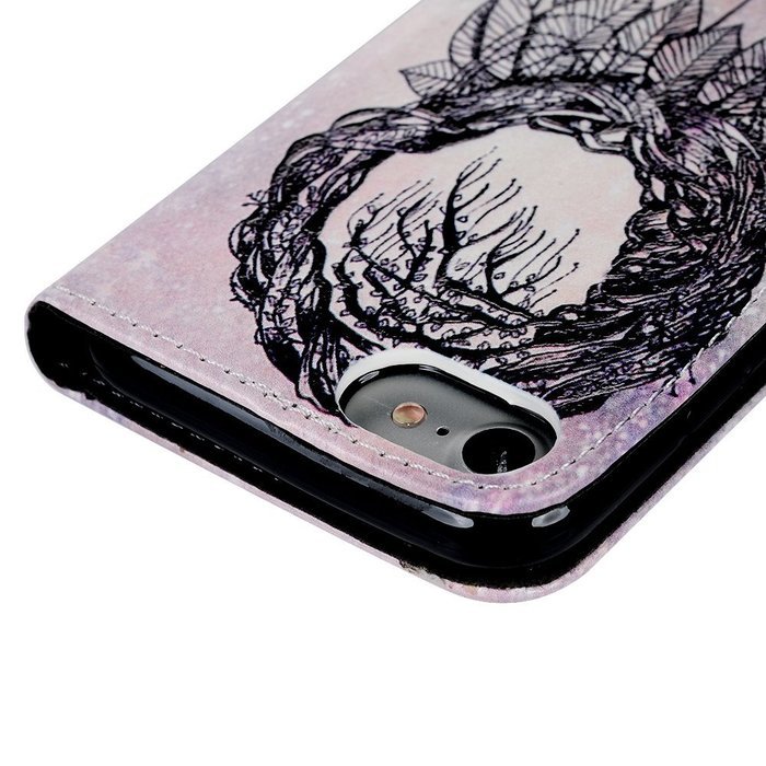 iPhone 7 Case (4.7 inch) - Wallet Folio Flip Premuim PU Leather Case Colorful Print Design with Stand Magnetic... N137