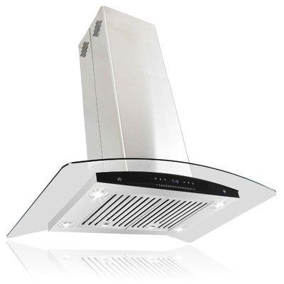AKDY 36'' 400 CFM Convertible Island Range Hood N10