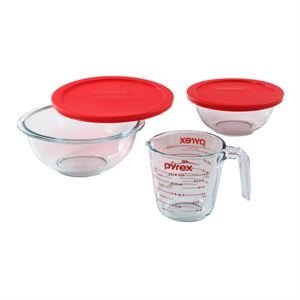 Pyrex 1112585 Essentials Mixing Bowls 5Pc Set