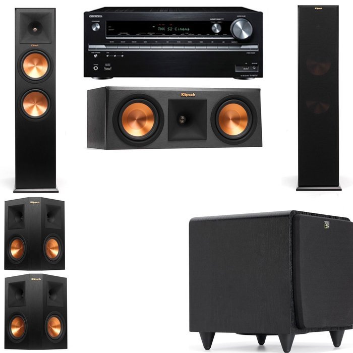 Klipsch RP-280F Tower Speakers-RP-250C-SDS12 -5.1-Onkyo TX-NR838