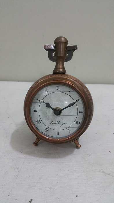 NAUTICAL MARITIME ~ TABLE TOP COPPER FINISH DESKTOP ~ TABLE CLOCK DECOR N2