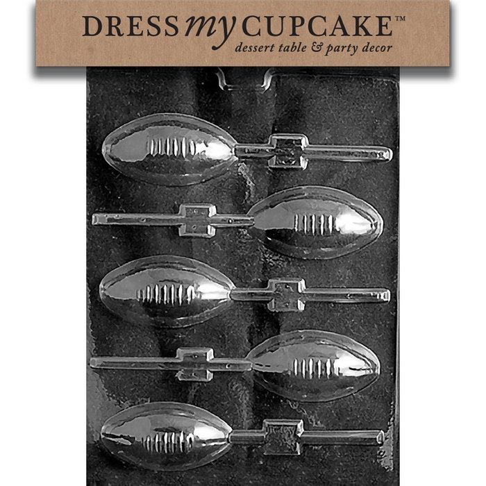 Dress My Cupcake Chocolate Candy Mold, Football Lollipop