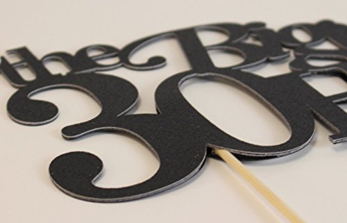 All About Details Black The Big 3OH! Cake Topper