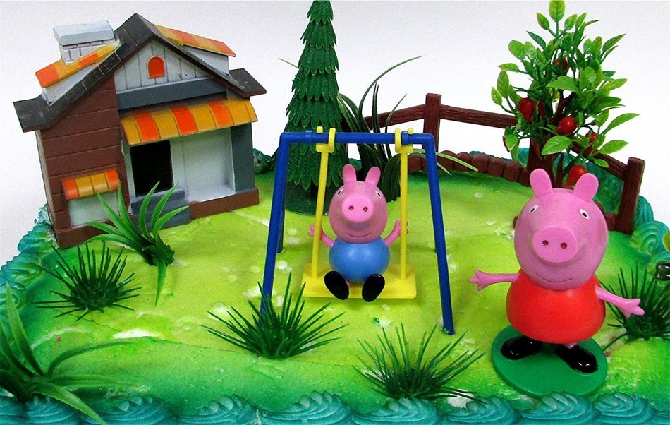 PEPPA PIG 12 Piece Birthday CAKE Topper Set, Featuring Peppa Pig and George Pig, Decorative Themed Accessories... N8