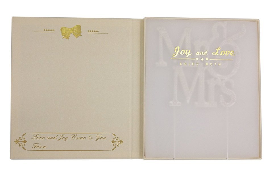 LOVENJOY Gift Box Pack Silver Bling Crystal Rhinestone Mr and Mrs Monogram Wedding Engagement Metal Cake Topper... N3