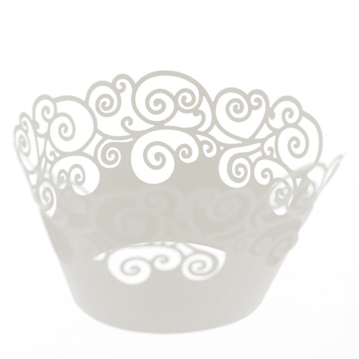 UNIQLED Pack of 60 Artistic Filigree Bake Cake Paper Cups Little Vine Lace Laser Cut Cupcake Wrappers Baking Liners... N8
