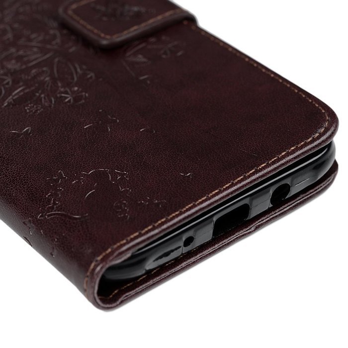 J7 Case,Samsung Galaxy J7 Case (2015 Version) - Wallet Embossed Butterflies Tree Premuim PU Leather Soft TPU Inner... N36