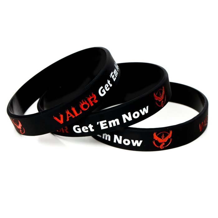 Pokemon Go Theme Silicone Wristband Bracelets [Set of 3] - Mystic [Blue] (1), Valor [Red] (1), Instinct [Yellow... N18