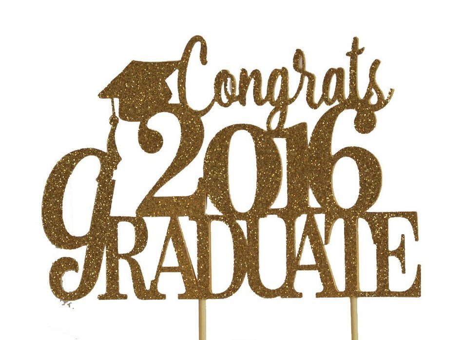 All About Details Gold Congrats 2016 Graduate Cake Topper N2