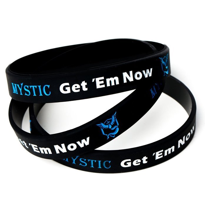 Pokemon Go Theme Silicone Wristband Bracelets [Set of 3] - Mystic [Blue] (1), Valor [Red] (1), Instinct [Yellow... N20