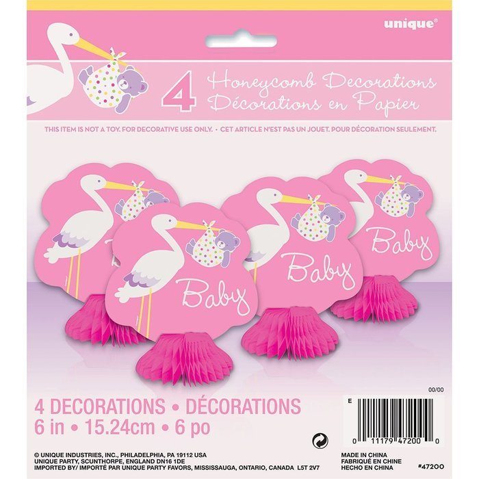 Pink Stork Girl Baby Shower Cupcake Kit for 24 N8