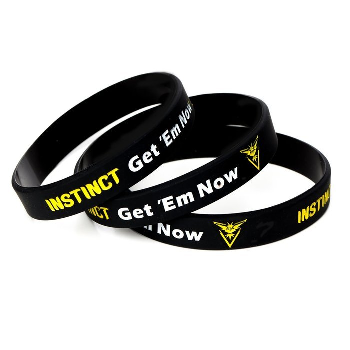 Pokemon Go Theme Silicone Wristband Bracelets [Set of 3] - Mystic [Blue] (1), Valor [Red] (1), Instinct [Yellow... N21