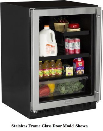 Marvel ML24BRP3LP 24" Beverage Center with 2 Cantilevered Glass Shelves MaxStore Crisper Dual-Level White LED...