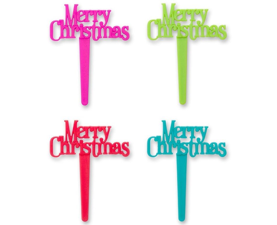 DecoPac Merry Christmas Cupcake Picks (12 Count) N2