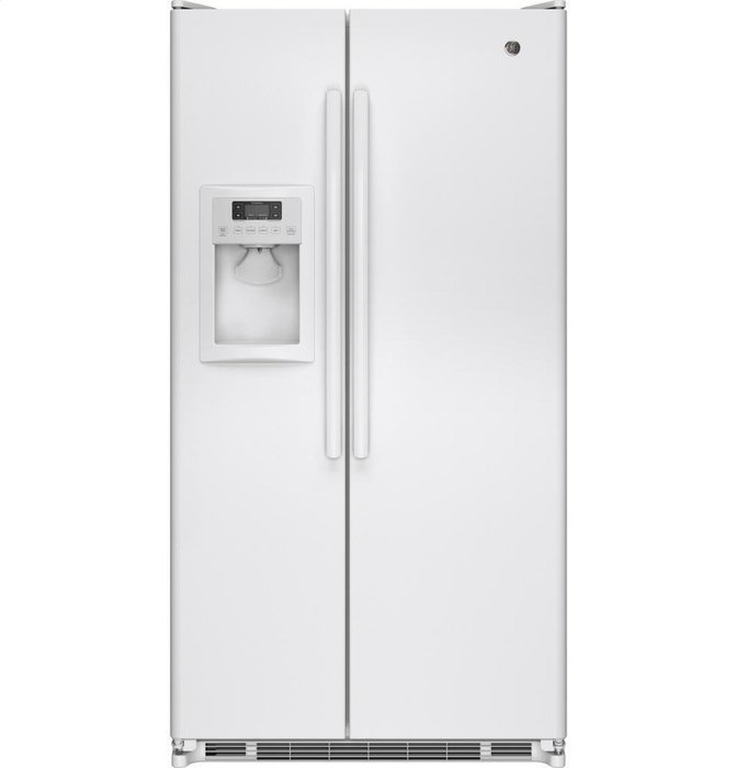 GE GSE25ETHWW 24.7 Cu. Ft. White Side-By-Side Refrigerator - Energy Star N3