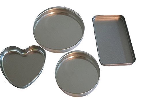 4 Pan Kit to fit Easy Ovens Bake , Heart Pan, 2 Round Pans & 1 small extra rectangle pan replacements N3