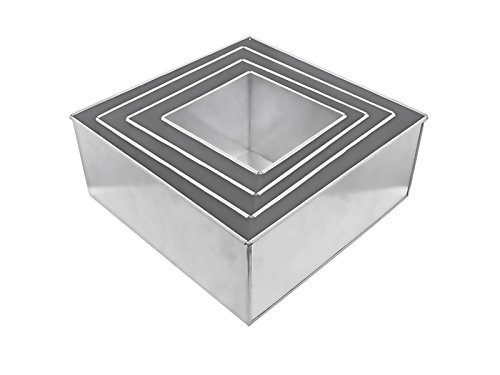 Euro Tins multi layer cake pans wedding cake pan Square 4 tier 5" deep cake tin set N6