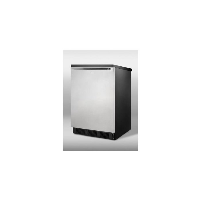 Summit Commercial Series FF7LBLSSHH 24" 5.5 cu. ft. Compact Refrigerator with Automatic Defrost Adjustable Glass...