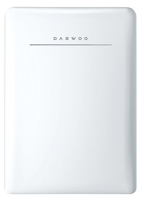 Daewoo Retro Compact Refrigerator 2.8 Cu Ft, Creme White N2